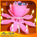 Venta caliente Lotus Flower Music Fireworks Birthday Candle